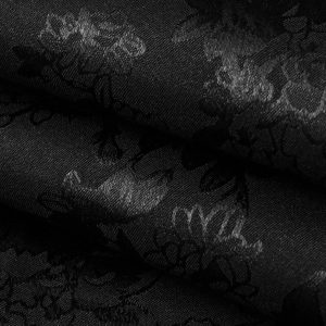 Concert Outfit Leaves Pattern  Black Vintage Shirts