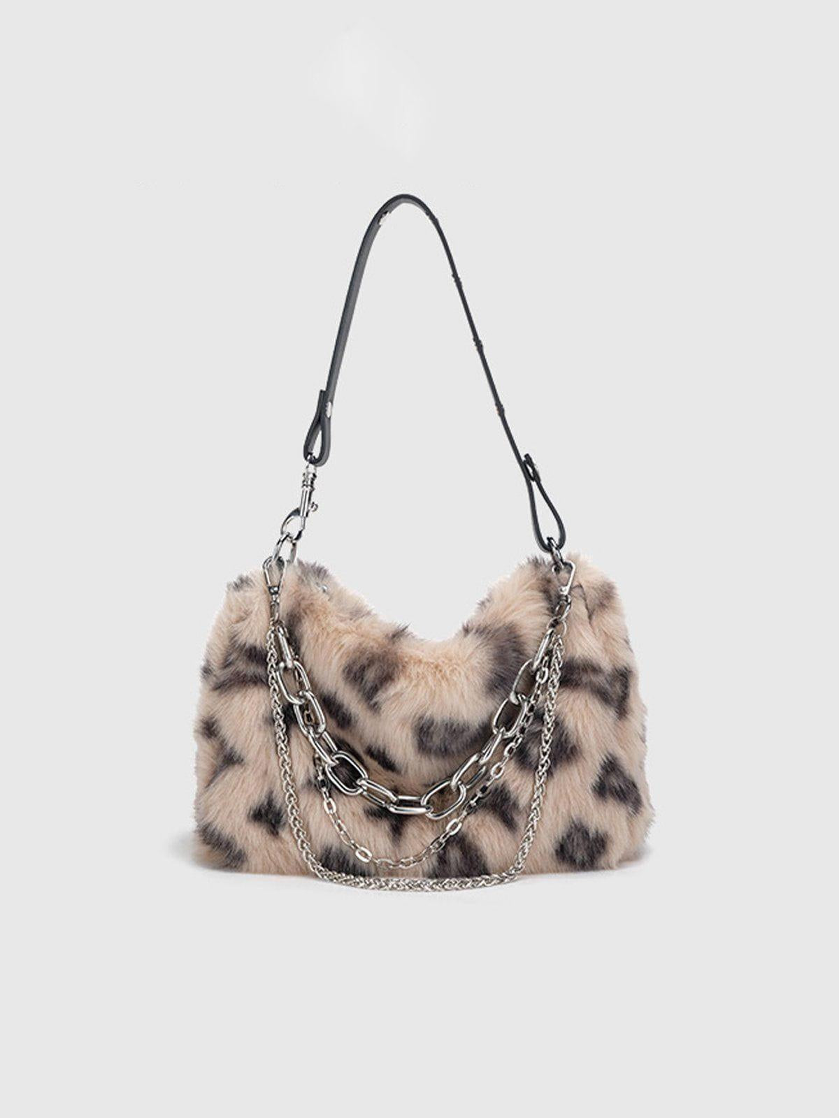 Concert Outfit Leopard Fleece Chain Bag Concert Outfit Leopard Fleece Chain Bag