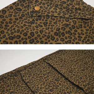 Concert Outfit Leopard Print Drawstring Cargo Pants