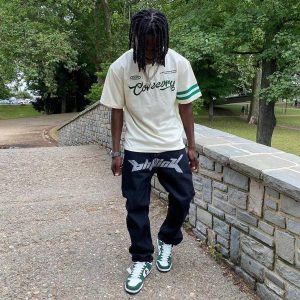 Concert Outfit Letter Embroidered Polo Shirt