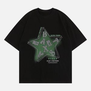 Concert Outfit Letter Embroidery Inkjet Tee