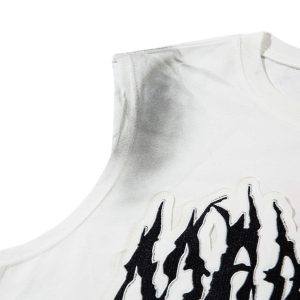 Concert Outfit Letter Patchwork Gradient Tank Top