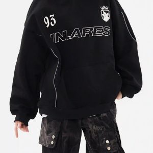 Concert Outfit Letter Print Line Design Hoodie