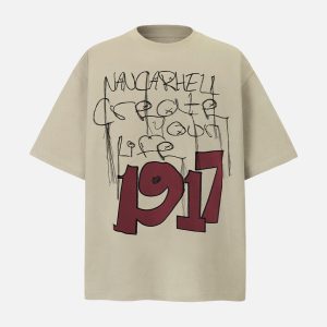 Concert Outfit Letter Print Short Sleeve T-Shirt