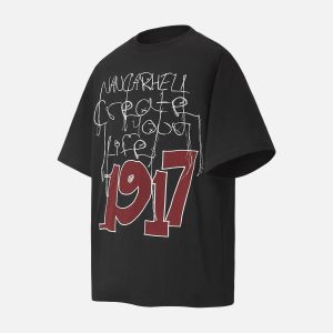 Concert Outfit Letter Print Short Sleeve T-Shirt