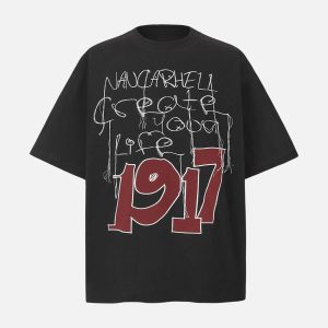 Concert Outfit Letter Print Short Sleeve T-Shirt