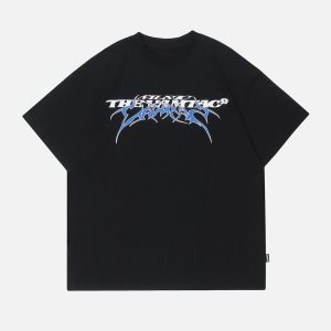 Concert Outfit Letter Print Solid Tee