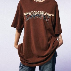 Concert Outfit Letter Print Solid Tee