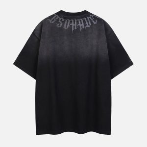 Concert Outfit Letter Printing Gradient Tee