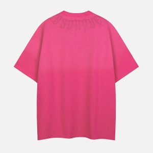 Concert Outfit Letter Printing Gradient Tee