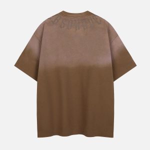 Concert Outfit Letter Printing Gradient Tee