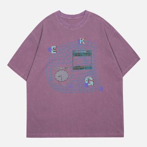 Concert Outfit Letter Ripple Print Tee