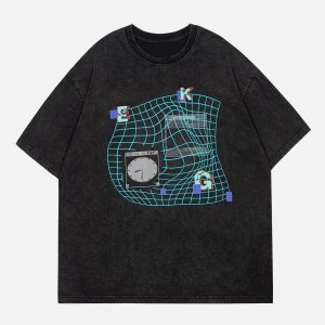 Concert Outfit Letter Ripple Print Tee