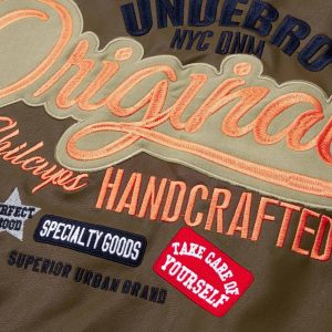 Concert Outfit Lettering Embroidered Leather Bomber Jacket