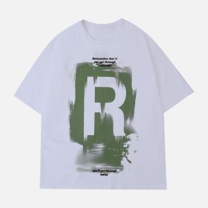 Concert Outfit Lettering Graffiti Print Tee