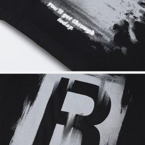 Concert Outfit Lettering Graffiti Print Tee