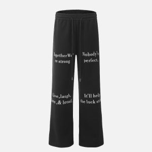 Concert Outfit Lettering Print Straight-Leg Sweatpants