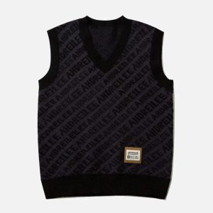 Concert Outfit Letters Graphic Sweater Vests