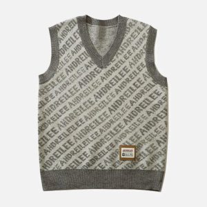 Concert Outfit Letters Graphic Sweater Vests