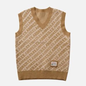 Concert Outfit Letters Graphic Sweater Vests