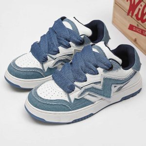 Concert Outfit Lightning Collision Color Splicing Board Shoes