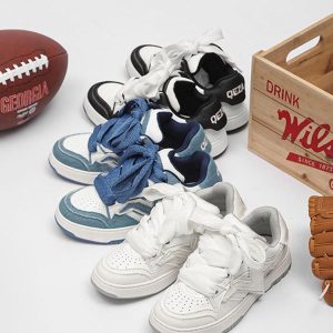 Concert Outfit Lightning Collision Color Splicing Board Shoes