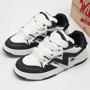 Concert Outfit Lightning Collision Color Splicing Board Shoes