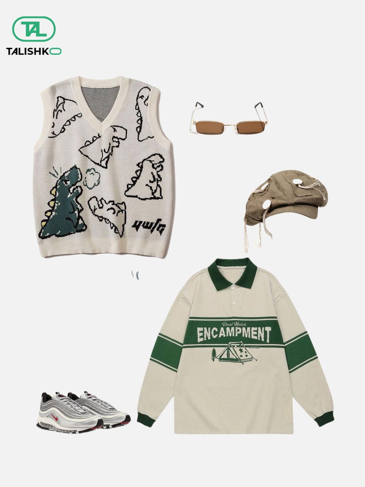 Concert Outfit Little Dinosaur Graphic Sweater Vest Concert Outfit Little Dinosaur Graphic Sweater Vest