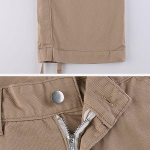Concert Outfit Long Ribbon Low Waist Cargo Pants