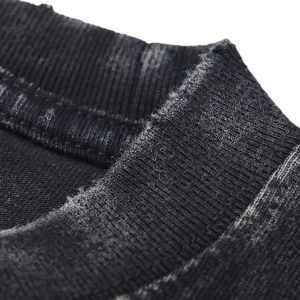 Concert Outfit Loose Retro Ribbed Print Washed T-Shirt