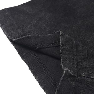 Concert Outfit Loose Retro Ribbed Print Washed T-Shirt