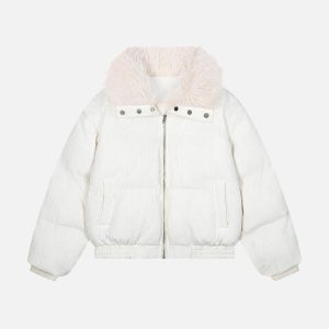 Concert Outfit Luxe Collar Puffer Coat