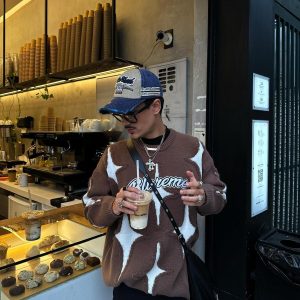 Concert Outfit Maillard Star Tassel Ripped Sweater