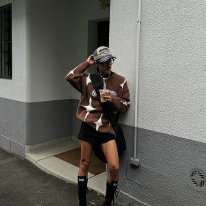 Concert Outfit Maillard Star Tassel Ripped Sweater