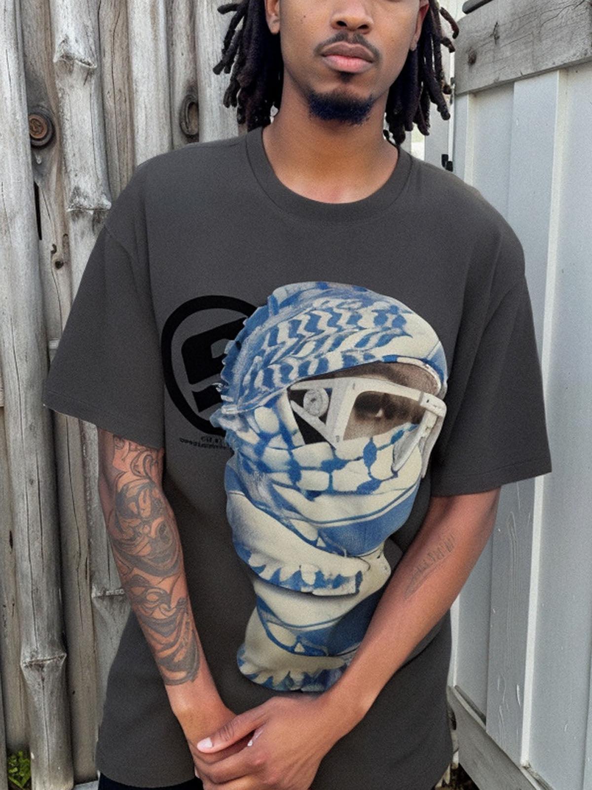 Concert Outfit Masked Portrait Graphic T-Shirt Concert Outfit Masked Portrait Graphic T-Shirt