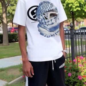 Concert Outfit Masked Portrait Graphic T-Shirt