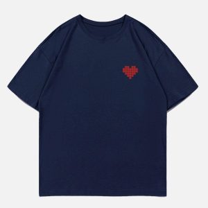 Concert Outfit Mosaic Heart Print Tee