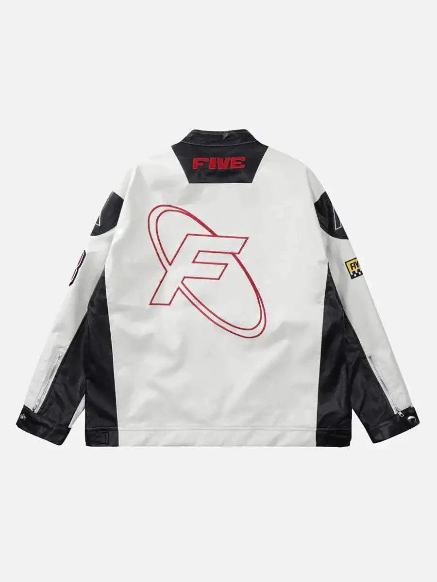 Concert Outfit Motorcycle PU Leather Stitching Racing Jacket Concert Outfit Motorcycle PU Leather Stitching Racing Jacket