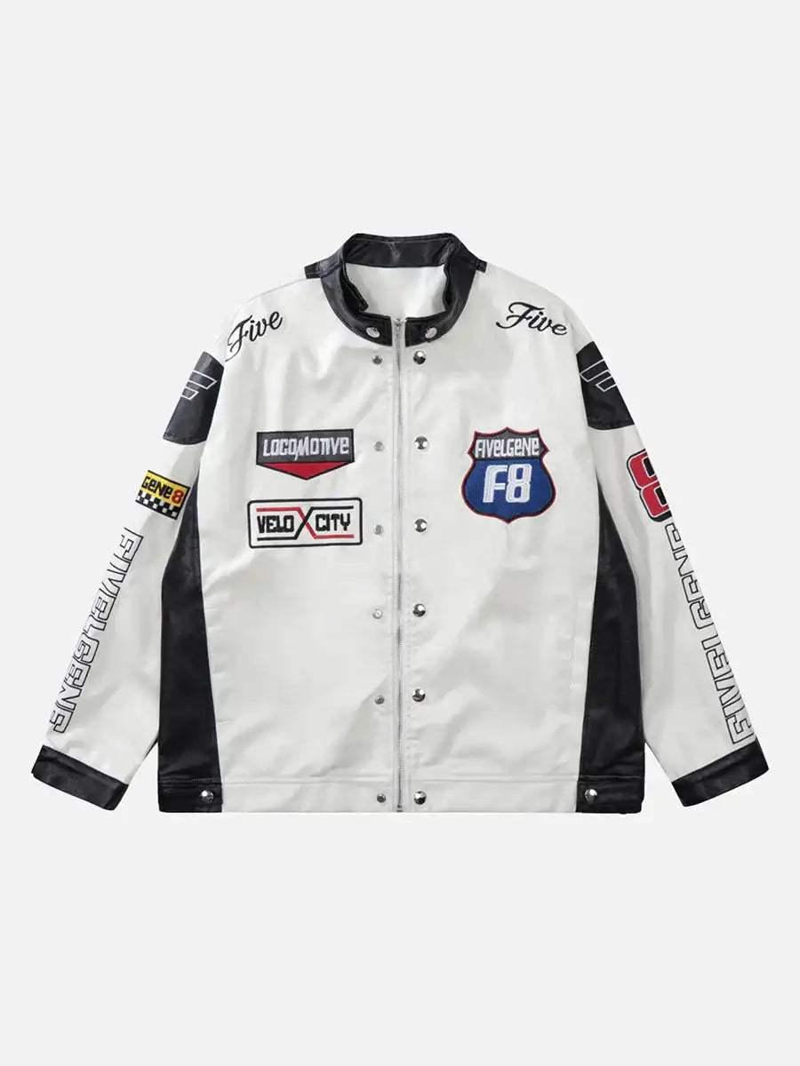 Concert Outfit Motorcycle PU Leather Stitching Racing Jacket Concert Outfit Motorcycle PU Leather Stitching Racing Jacket