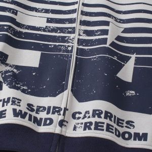 Concert Outfit Motorcycle Style Printed Hooded Sweatshirt