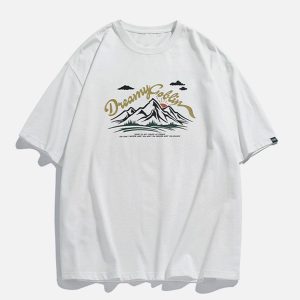Concert Outfit Mountain Print Tee