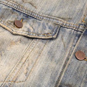 Concert Outfit Mud-Dyed Distressed Rhinestone Denim Jacket