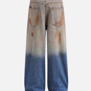 Concert Outfit Mud Dyeing Distressed Jeans