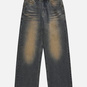 Concert Outfit Mud Dyeing Washed Jeans