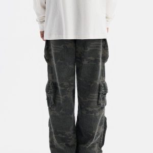 Concert Outfit Multi-Pocket Camouflage Cargo Pants