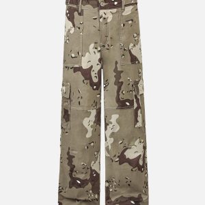 Concert Outfit Multi-Pocket Cargo Camouflage Pants