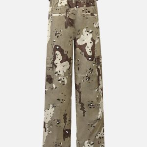 Concert Outfit Multi-Pocket Cargo Camouflage Pants