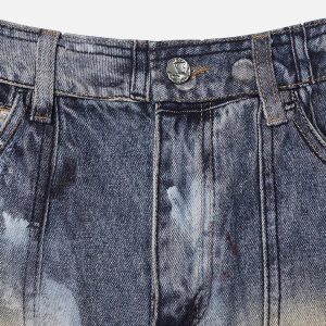 Concert Outfit Multi-Pocket Dirty Overalls Jeans