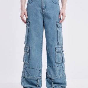 Concert Outfit Multi Pocket Loose Cargo Jeans