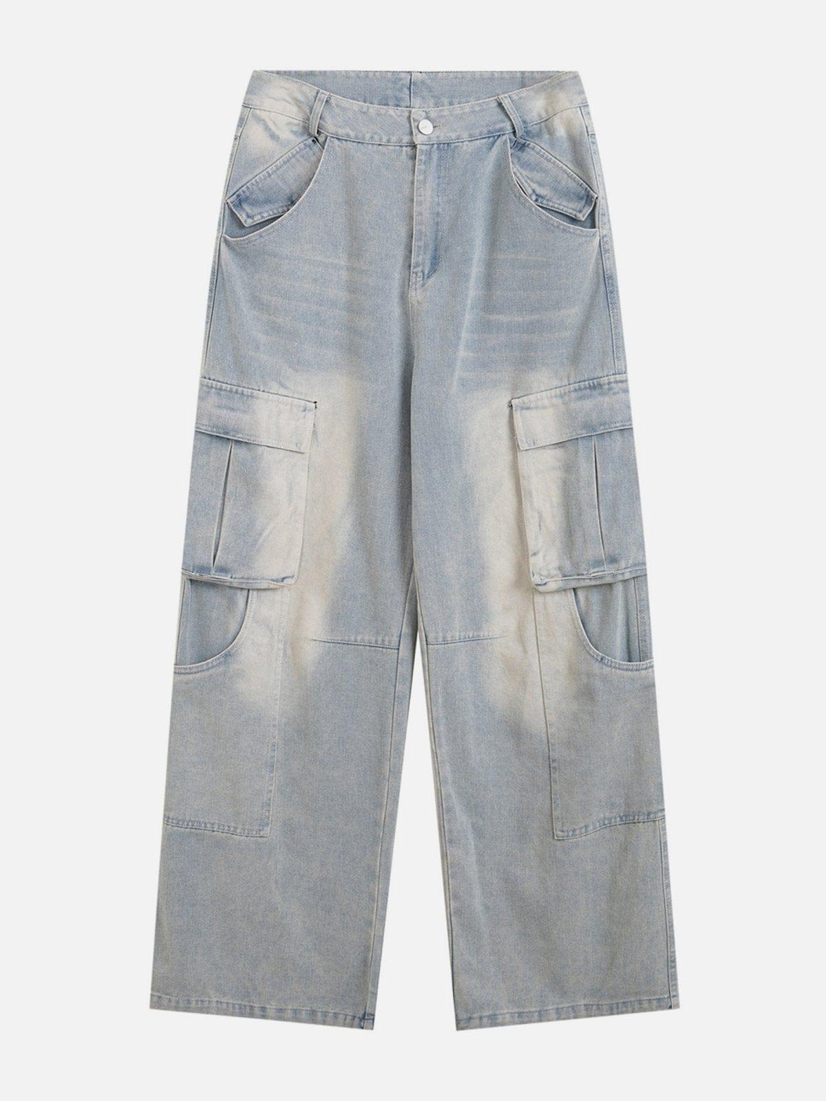 Concert Outfit Multi Pocket Washed Jeans Concert Outfit Multi Pocket Washed Jeans